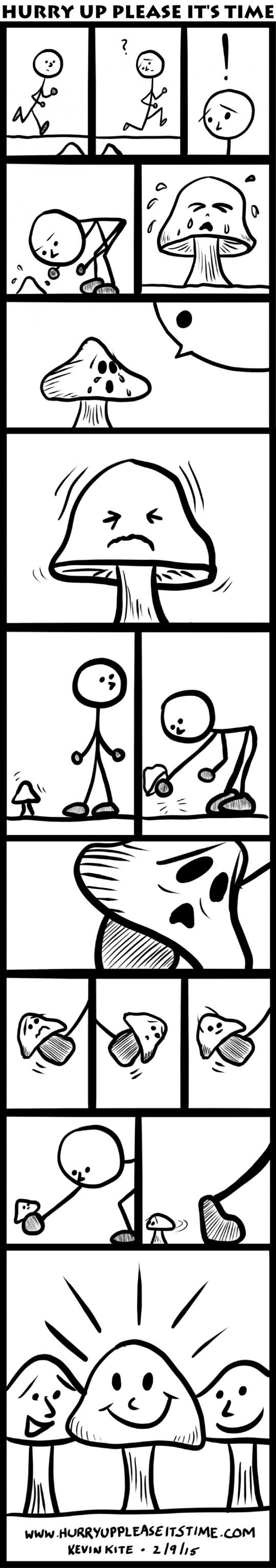 a HURRY UP PLEASE IT'S TIME comic - mushroom