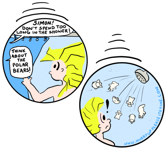 shower again - a HURRY UP PLEASE IT'S TIME comic